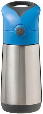 B.Box Flasche Thermosflasche Rostfreier Stahl BPA-frei Blau 350ml mit Stroh und Handgriff