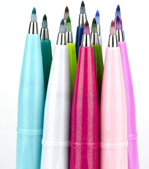 Pentel Brush Sign Pen Drawing Marker 1mm Blue Black 1pcs