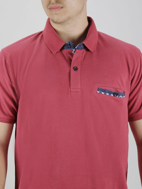 Everbest Men's Short Sleeve Blouse Polo Red