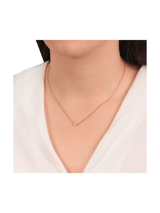 Abadianakis Necklace with design Heart from Gold Plated Silver