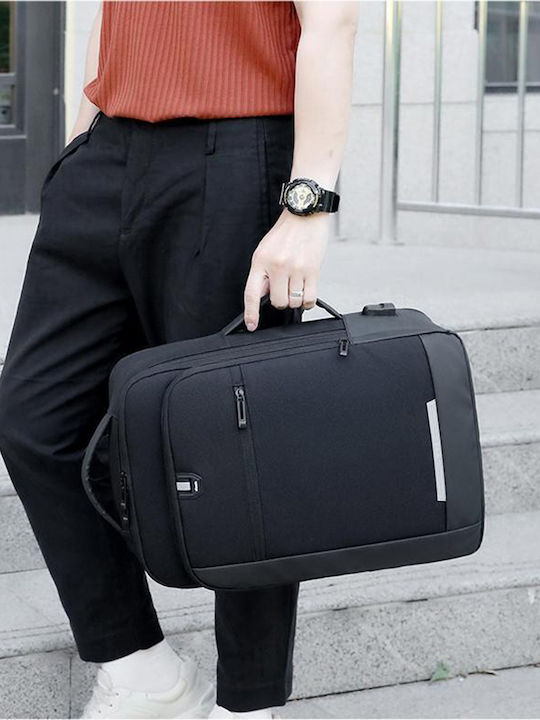 Playbags Collection Αδιάβροχη Τσάντα Πλάτης για Laptop 15.6" με Θύρα USB σε Μαύρο χρώμα