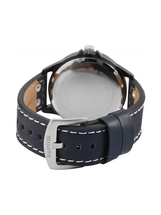 Raptor Watch Battery with Blue Leather Strap