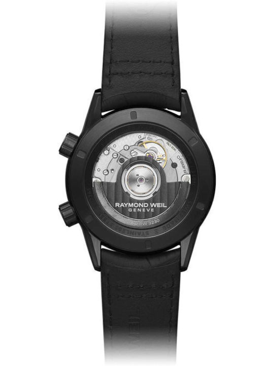 Raymond Weil Freelancer Мъжки Часовник 40.5mm Автоматичен с Черна Кожена Каишка