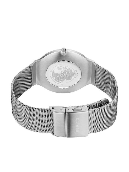 Bering Time Ανδρικό Ρολόι 46mm Μπαταρίας Ασημί