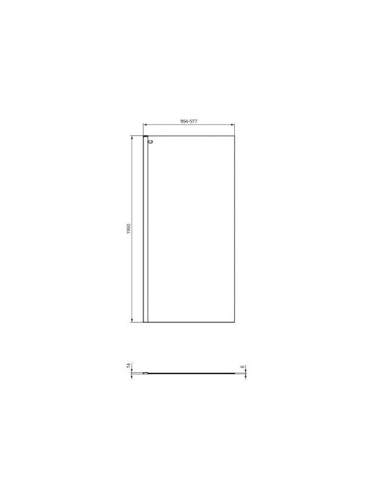 Ideal Standard Connect 2 Διαχωριστικό Ντουζιέρας 90x195cm Chrome