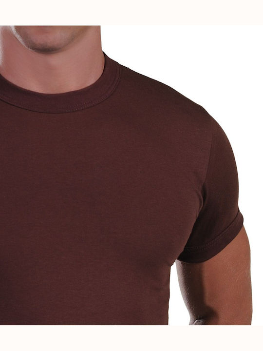 Lord Men's Short Sleeve Undershirt Brown