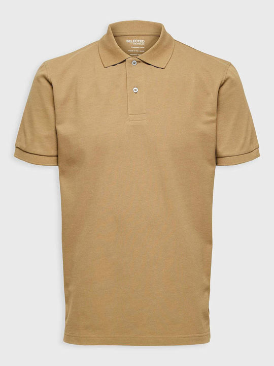 Selected Herren Kurzarmshirt Polo Beige