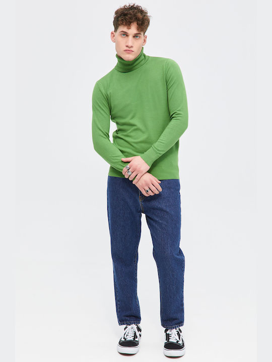 Aristoteli Bitsiani Men's Long Sleeve Sweater Turtleneck Green