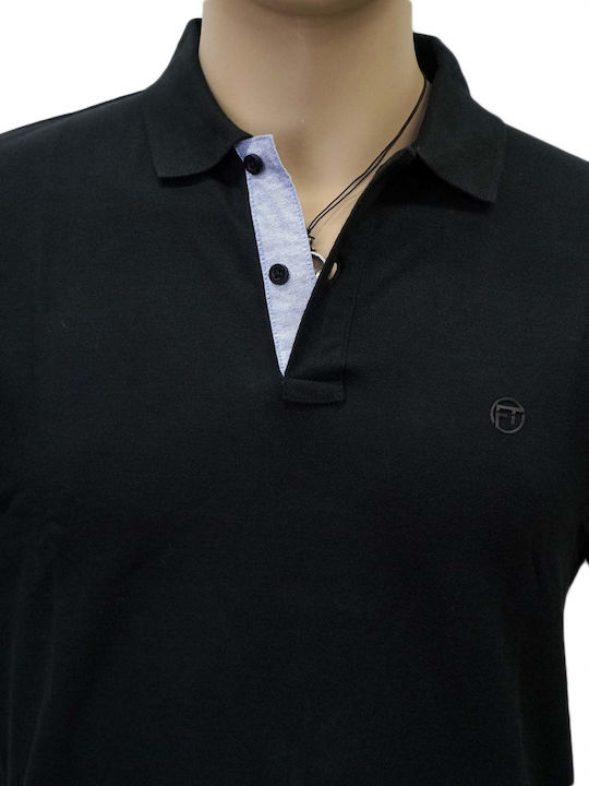 Frank Tailor Men's Short Sleeve Blouse Polo Black