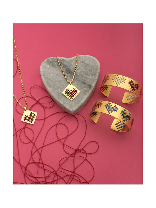 LifeLikes Necklace with design Heart from Gold Plated Steel