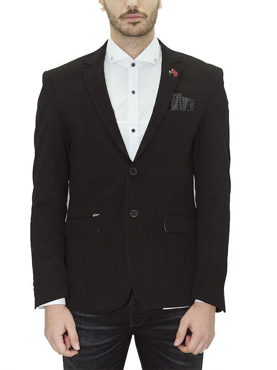 Tresor Men's Suit Jacket Slim Fit Black