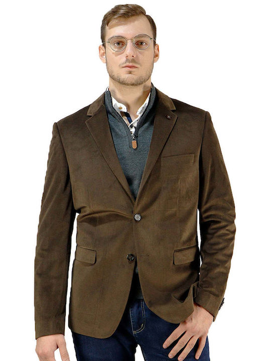 Lexton Men's Suit Jacket Slim Fit Brown