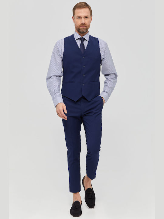 Aristoteli Bitsiani Men's Vest Slim Fit Navy Blue