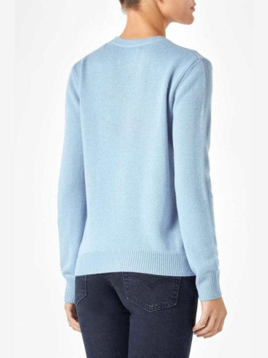 MC2 Damen Langarm Pullover Wolle Hellblau