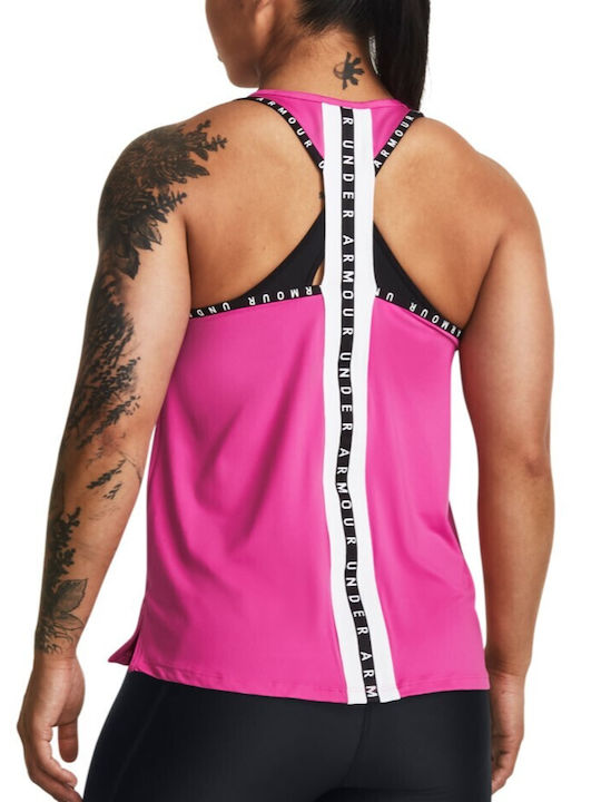 Under Armour KNOCKOUT Damen Sportliches Bluse Ärmellos Rosa