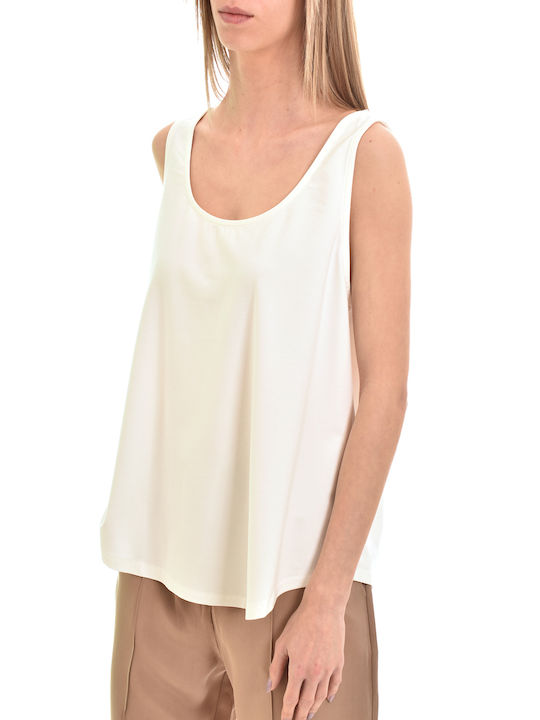 MY T Women's Summer Blouse Sleeveless White