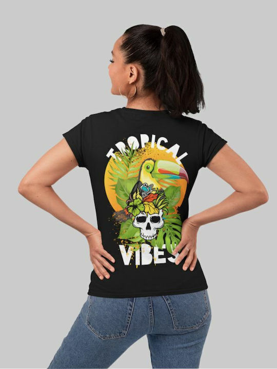 TKT Γυναικείο T-shirt Μαύρο Βαμβακερό