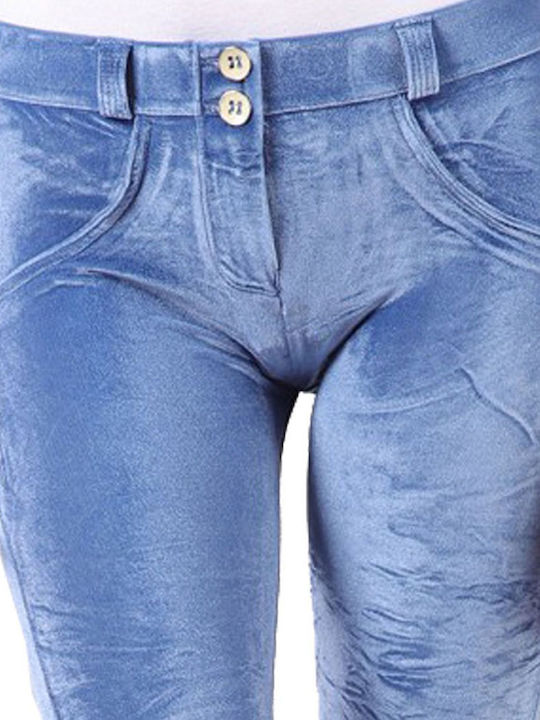 Freddy Γυναικείο Υφασμάτινο Παντελόνι Push-up σε Super Skinny Εφαρμογή Μπλε