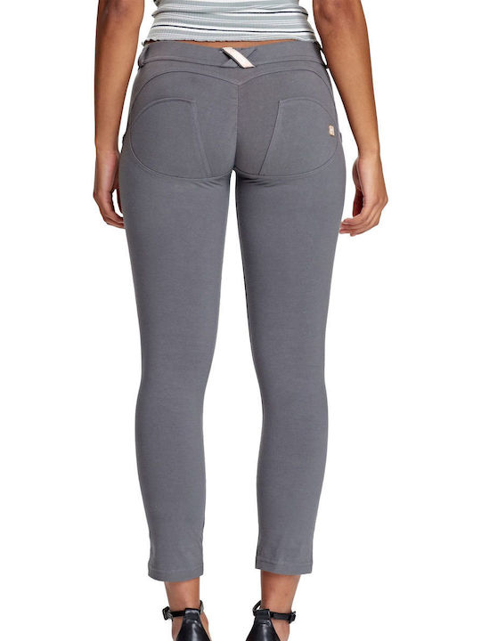 Freddy Slounge Femei Bumbac Capri Pantaloni Push-up cu Croială Slim Gri