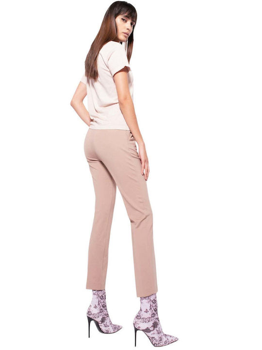 Pinko Damen Hoch tailliert Chino Hose Beige