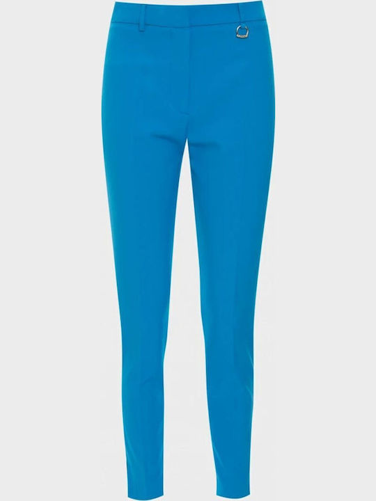 Dama Tesatura Pantaloni cu Croială Normală Albastru