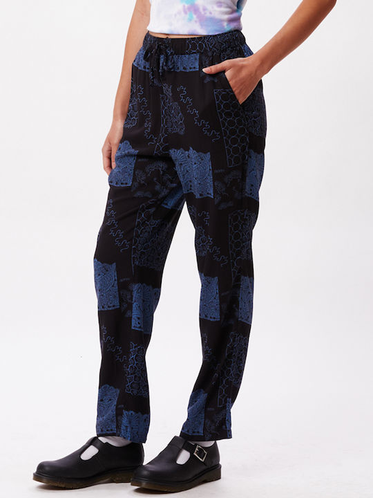 Assemblage Women's High-waisted Leather Trousers Black