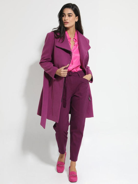 TRESOR Women's Fabric Trousers Purple