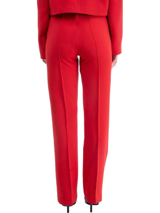 Damen Stoff Hose Rot