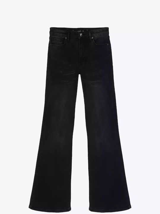 Talie înaltă Blugi de damă Evazați cu croială bootcut Negru