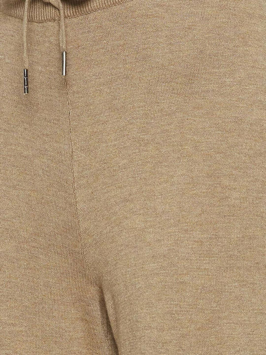 Women's High Waist Pantaloons with Rubber Band Beige