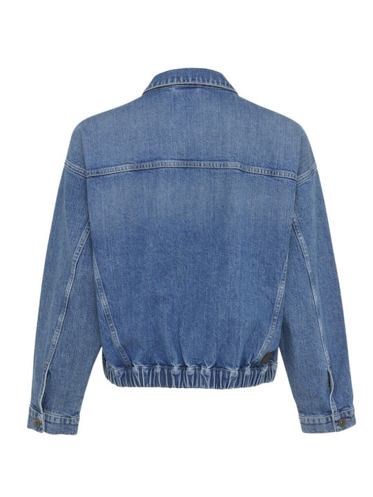 Scurtă Jachetă de femei din denim Albastru