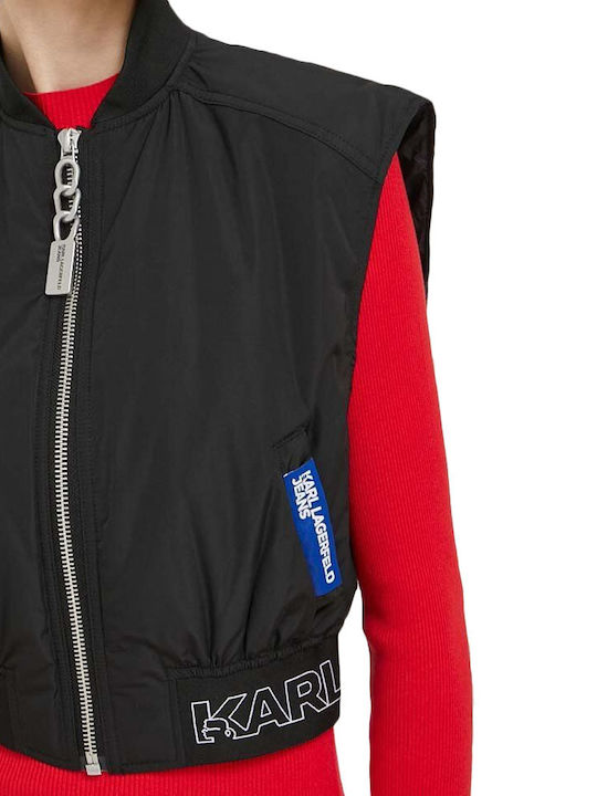 Κοντό Γυναικείο Bomber Jacket Μαύρο