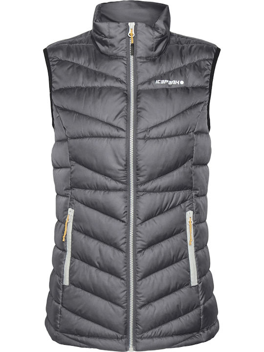 Kurz Damen Ärmellos Puffer Jacke für Winter Gray