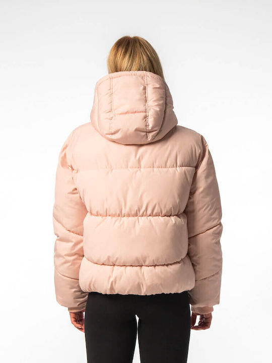 Be:Nation Women's Short Puffer Jacket for Winter with Hood Pink