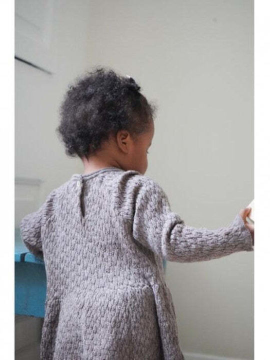 Children's Dress Long Sleeve Knitted Gray