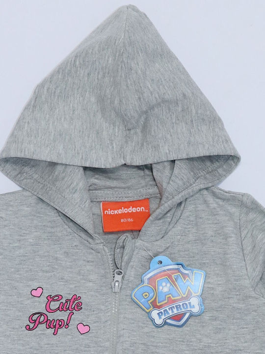 Nickelodeon Girls Hooded Sweatshirt with Zipper Gray