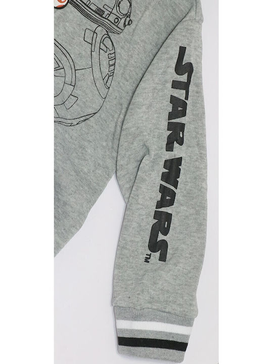 Kids Sweatshirt Cardigan Fleece with Hood Gray Star Wars