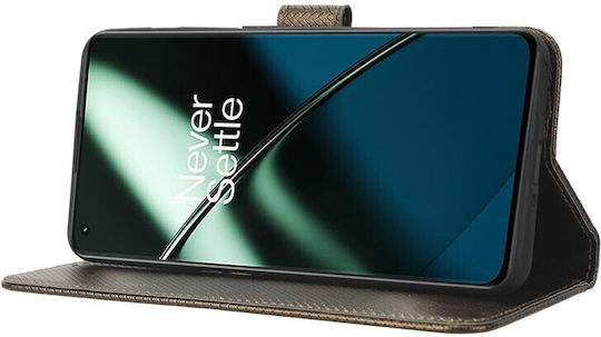 Diamond Leather Wallet Δερματίνης Καφέ (OnePlus 11)