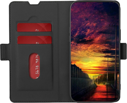 Mad Mask Twill Texture Side Series Book Synthetic Leather / Silicone Black (Huawei Nova Y90)