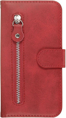 Horizontal Brieftasche Synthetisches Leder Rot (Redmi Note 8)