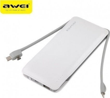 Awei P51K Power Bank 10000mAh με Θύρα USB-A Λευκό