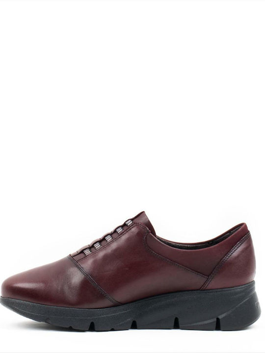 Fluchos Leder Damen Oxfords in Burgundisch Farbe