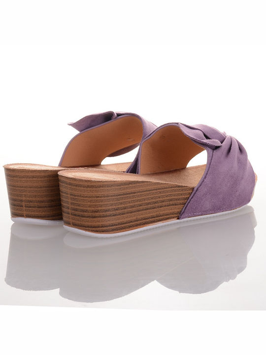 Famous Shoes Women's Suede Platform Shoes Purple