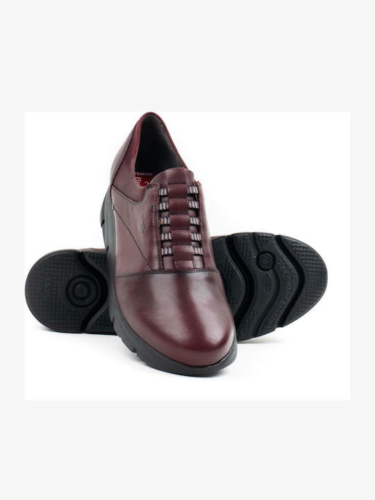 Women's Leather Oxford Shoes Burgundy