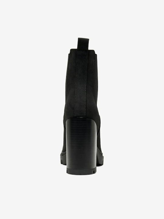 Leder Damen Chelsea Stiefeletten Schwarz
