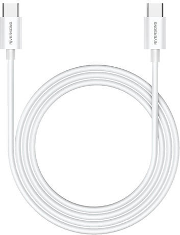 Riversong Lotus 08 USB 2.0 Cable USB-C male - USB-C 60W PD Λευκό 1m CT76W