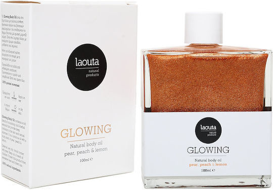 Laouta Natural Products Pear Peach Lemon Ξηρό Shimmering Λάδι Σώματος 100ml