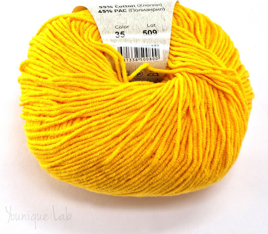 YarnArt Yarn Art Synthetisches Gelbes Strickgarn 50m