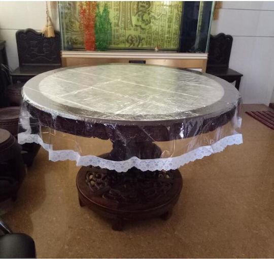 Viosarp Rotunda with Lace Stain Resistant Transparent 132x132cm