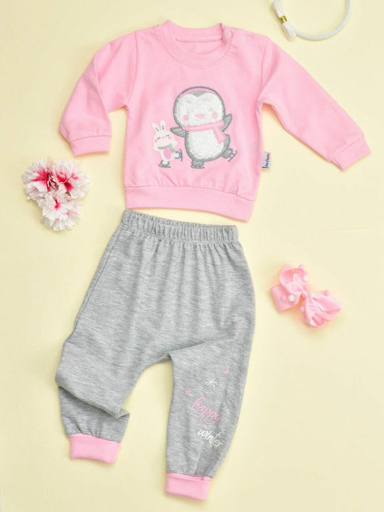 Potre Kinder Set mit Hose Winter 2Stück Rosa